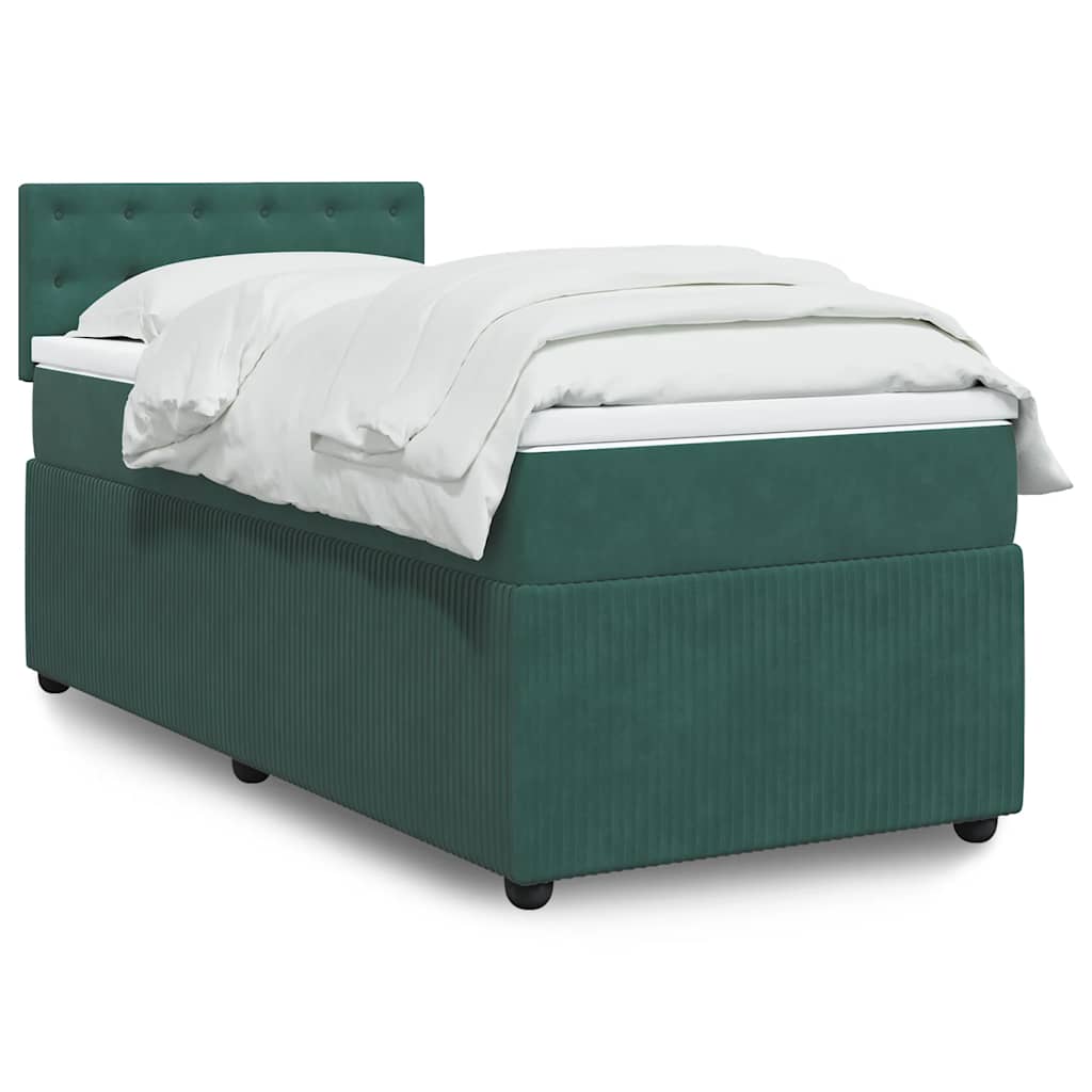 Cama Box Spring Con Colchón Terciopelo
