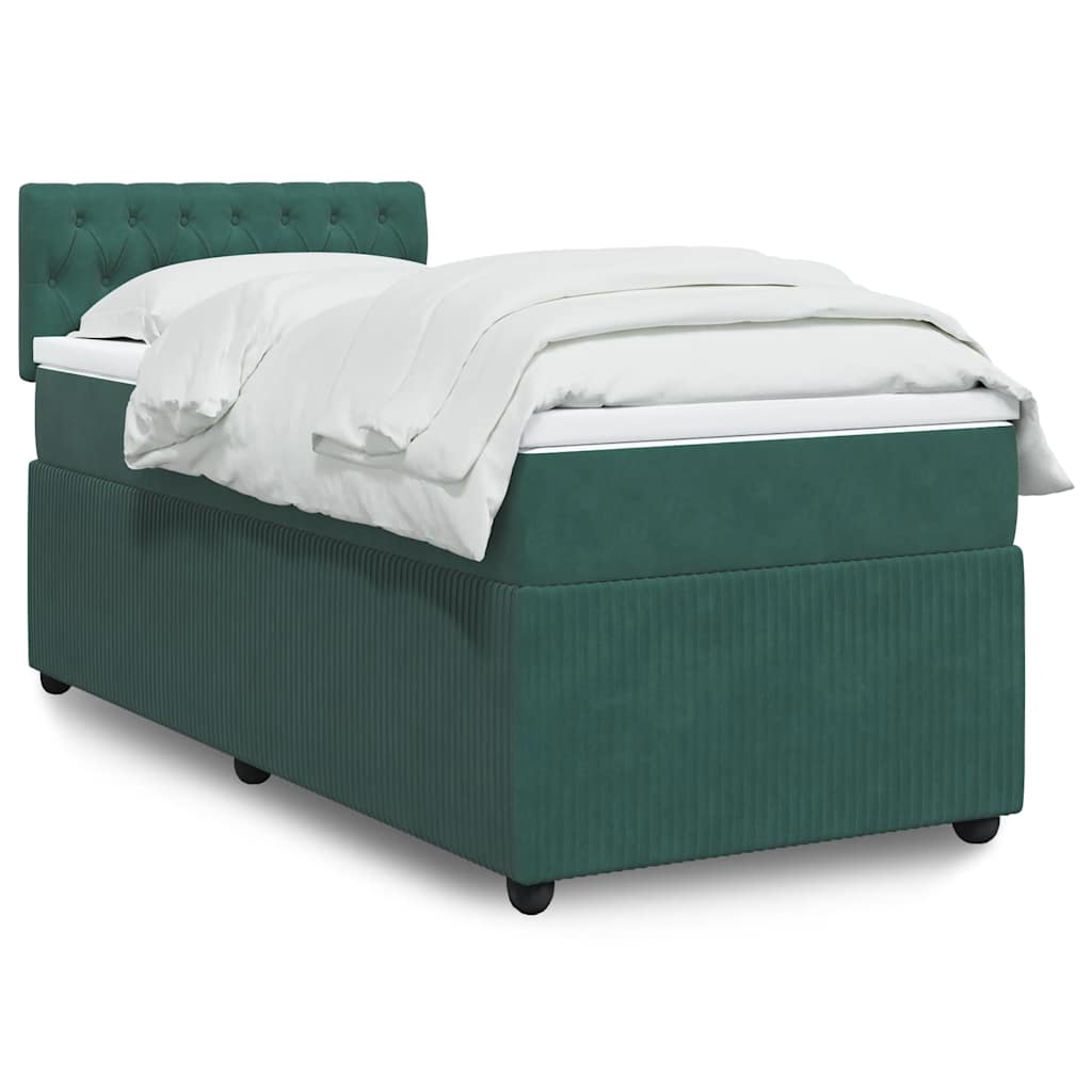 Cama Box Spring Con Colchón Terciopelo