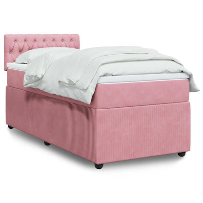 Cama Box Spring Con Colchón Terciopelo