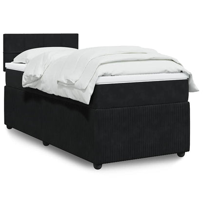 Cama Box Spring Con Colchón Terciopelo