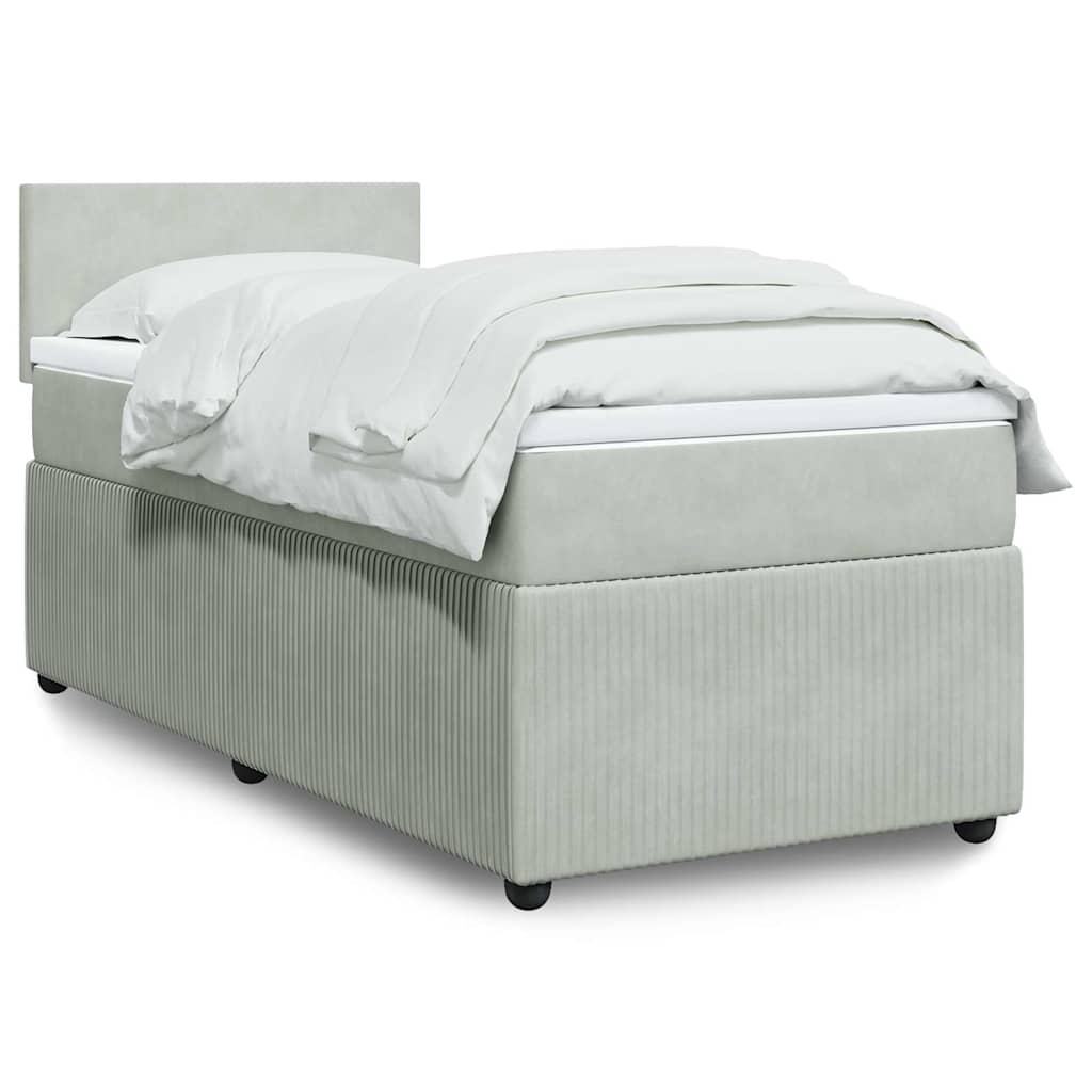 Cama Box Spring Con Colchón Terciopelo