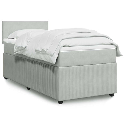 Cama Box Spring Con Colchón Terciopelo