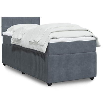 Cama Box Spring Con Colchón Terciopelo