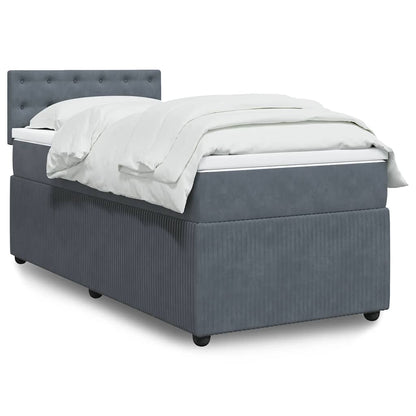 Cama Box Spring Con Colchón Terciopelo