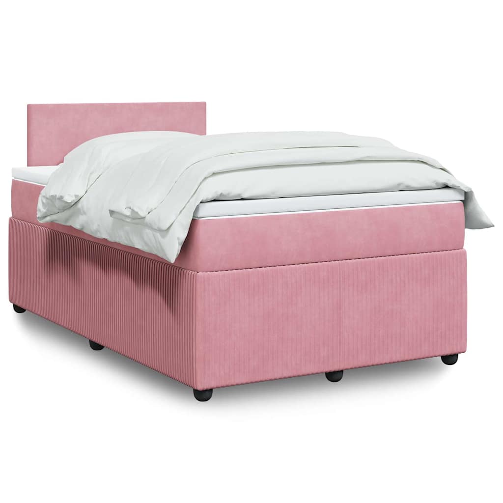 Cama Box Spring Con Colchón Terciopelo