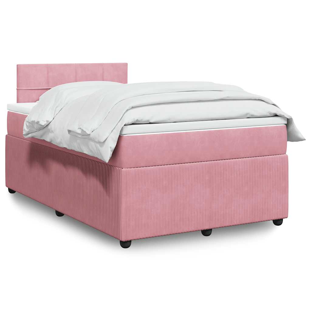 Cama Box Spring Con Colchón Terciopelo