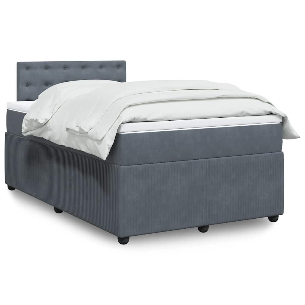 Cama Box Spring Con Colchón Terciopelo