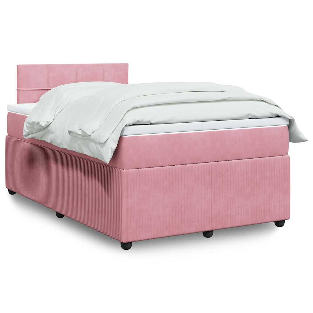 Cama Box Spring Con Colchón Terciopelo