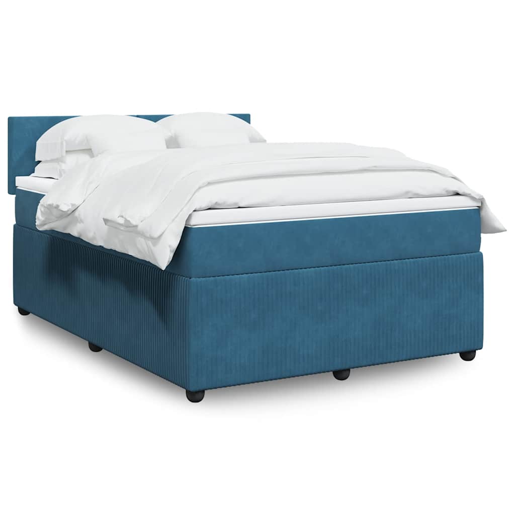 Cama Box Spring Con Colchón Terciopelo