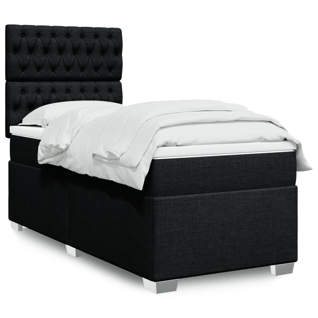 Cama Box Spring Con Colchón Tela