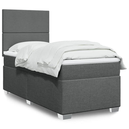 Cama Box Spring Con Colchón Tela