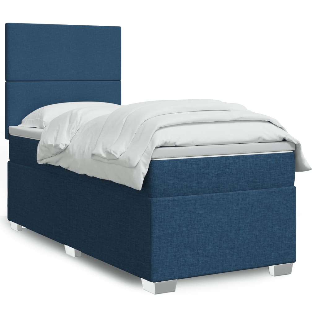 Cama Box Spring Con Colchón Tela