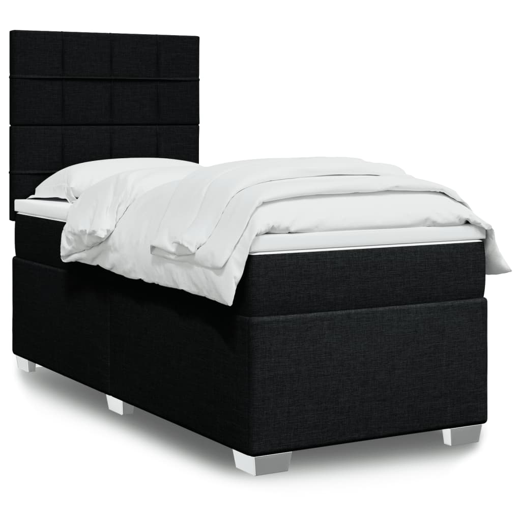 Cama Box Spring Con Colchón Tela