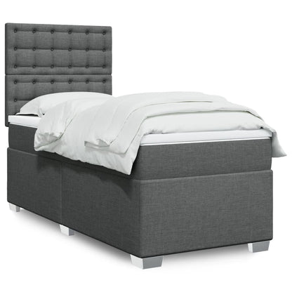 Cama Box Spring Con Colchón Tela