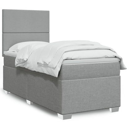 Cama Box Spring Con Colchón Tela