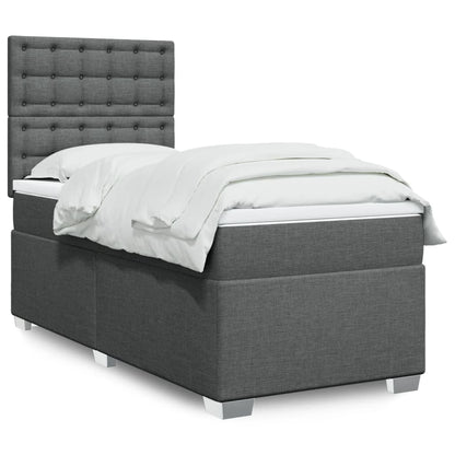 Cama Box Spring Con Colchón Tela