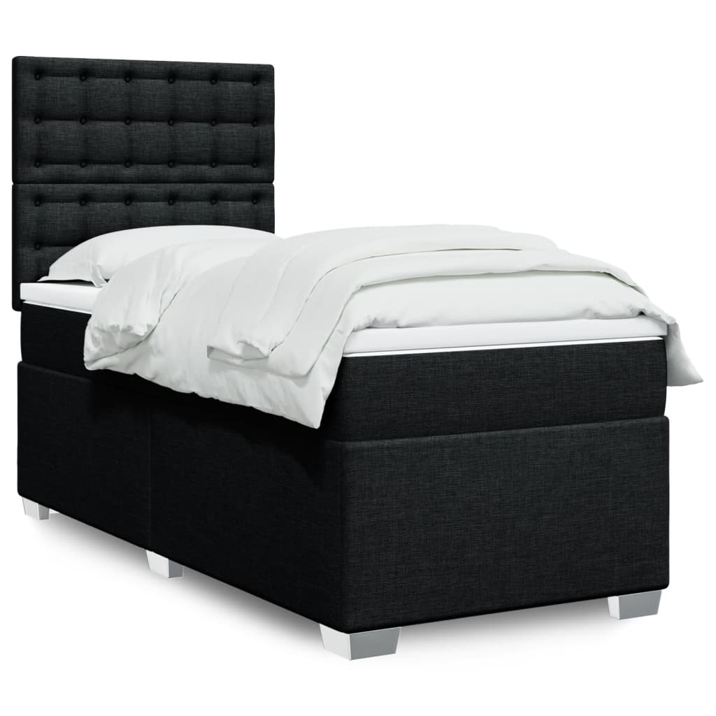 Cama Box Spring Con Colchón Tela