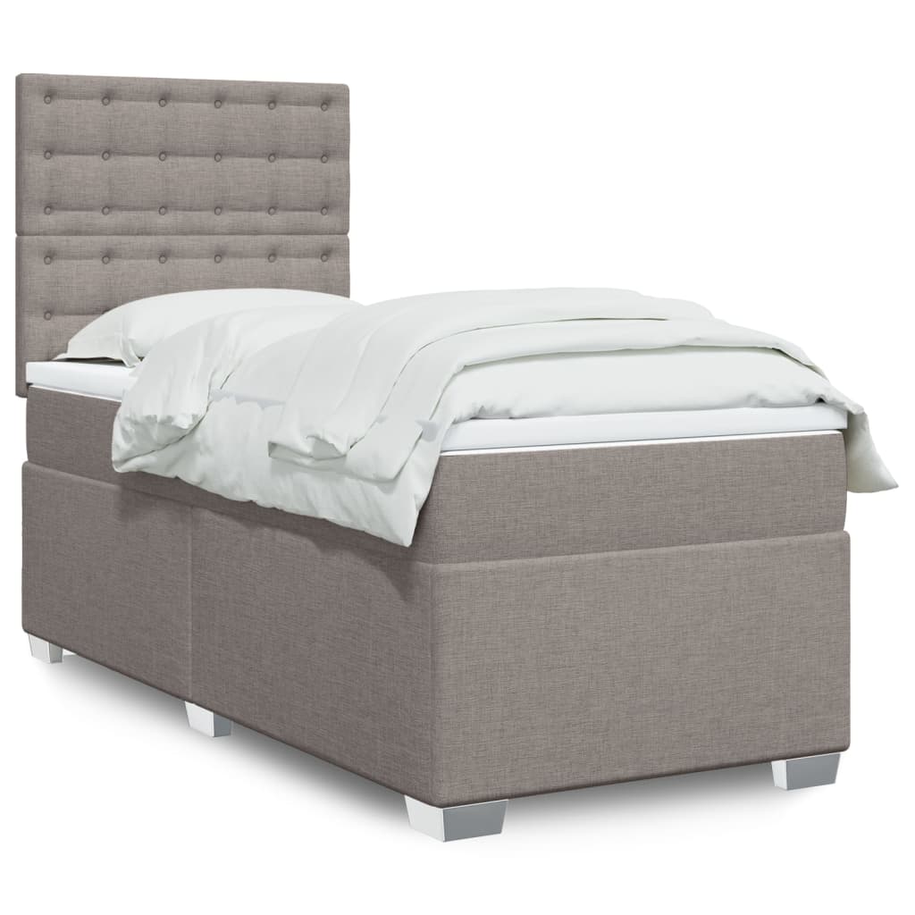 Cama Box Spring Con Colchón Tela