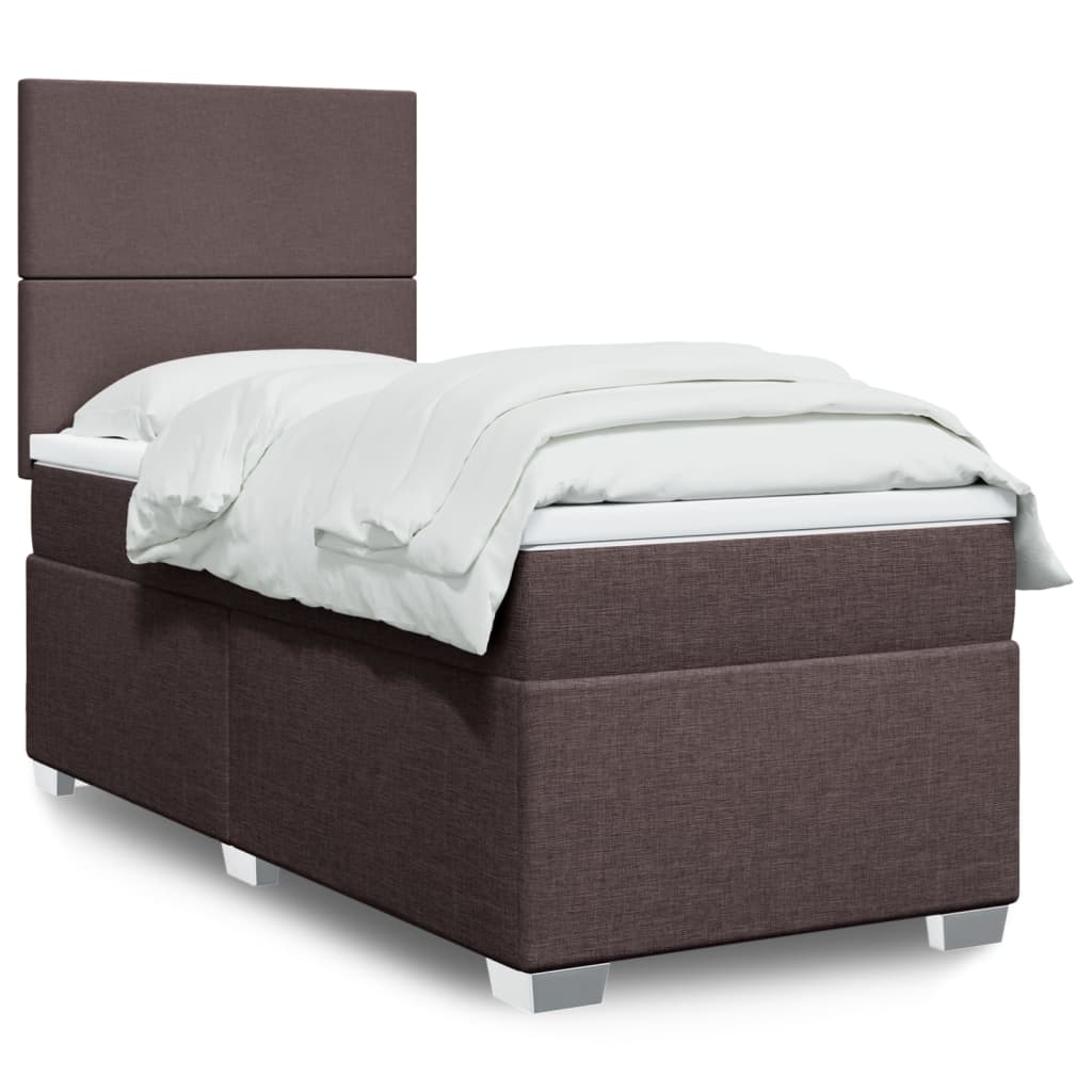 Cama Box Spring Con Colchón Tela