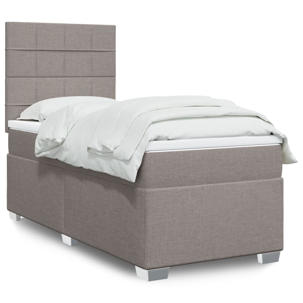 Cama Box Spring Con Colchón Tela