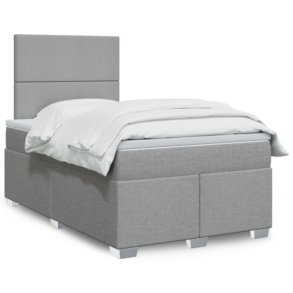 Cama Box Spring Con Colchón Tela