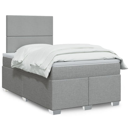 Cama Box Spring Con Colchón Tela