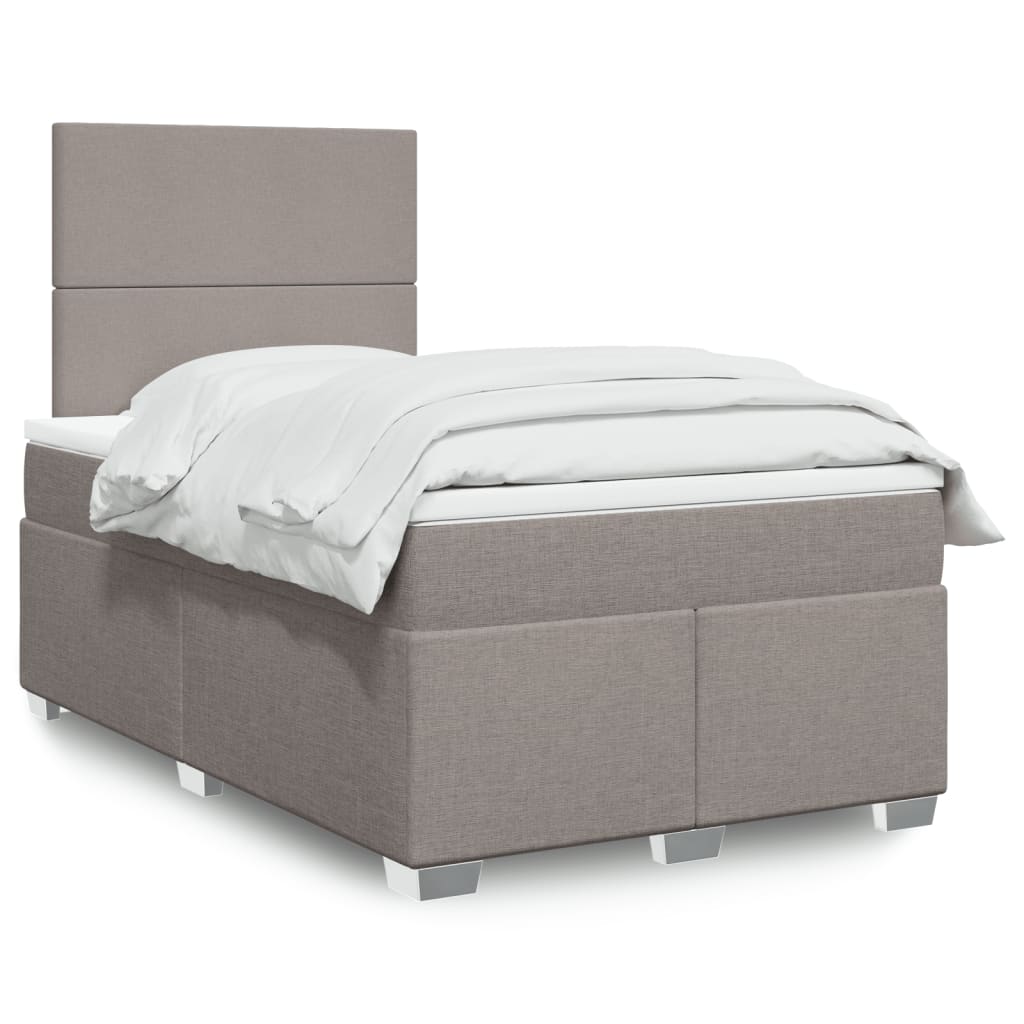 Cama Box Spring Con Colchón Tela