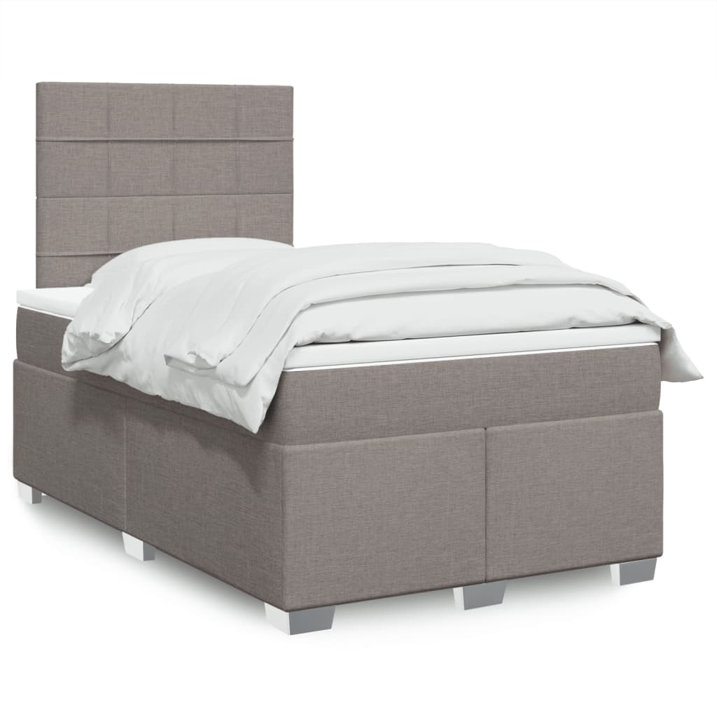 Cama Box Spring Con Colchón Tela