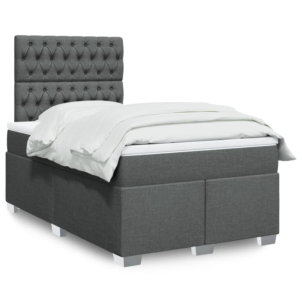 Cama Box Spring Con Colchón Tela