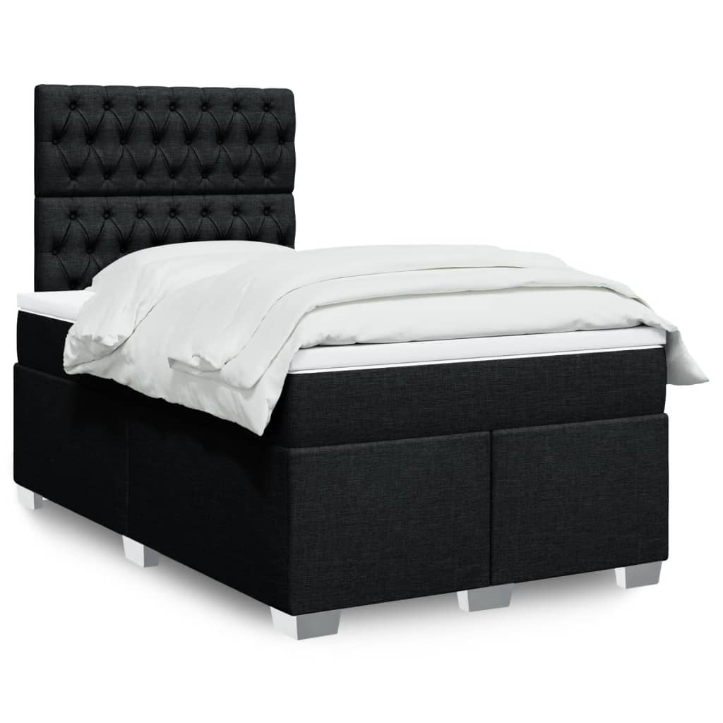 Cama Box Spring Con Colchón Tela