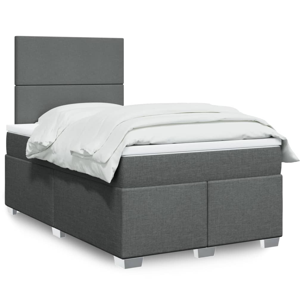 Cama Box Spring Con Colchón Tela