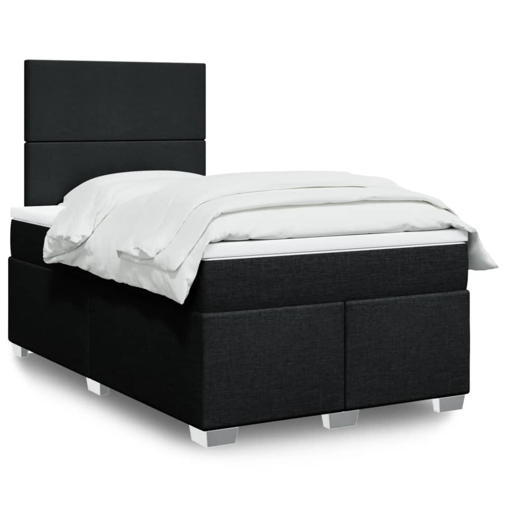 Cama Box Spring Con Colchón Tela