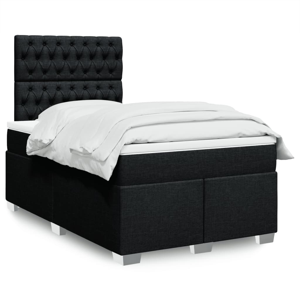 Cama Box Spring Con Colchón Tela