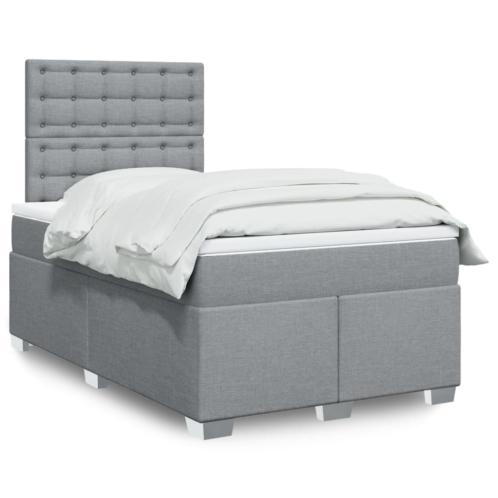 Cama Box Spring Con Colchón Tela
