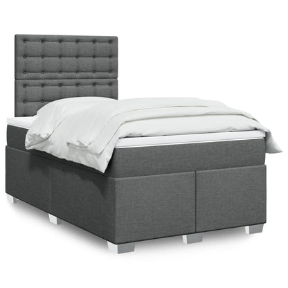 Cama Box Spring Con Colchón Tela