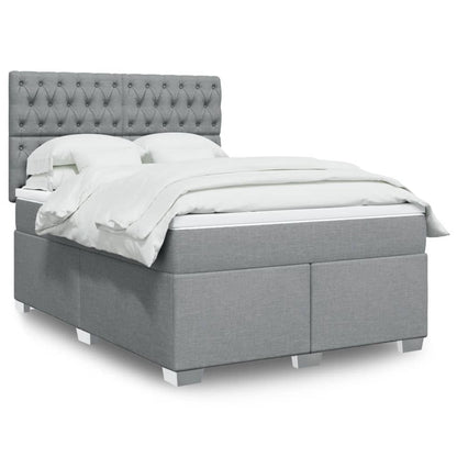 Cama Box Spring Con Colchón Tela
