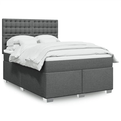 Cama Box Spring Con Colchón Tela