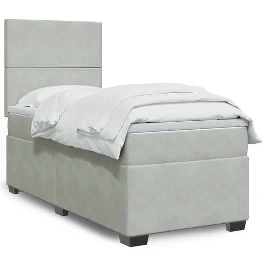 Cama Box Spring Con Colchón Terciopelo