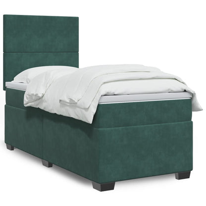 Cama Box Spring Con Colchón Terciopelo