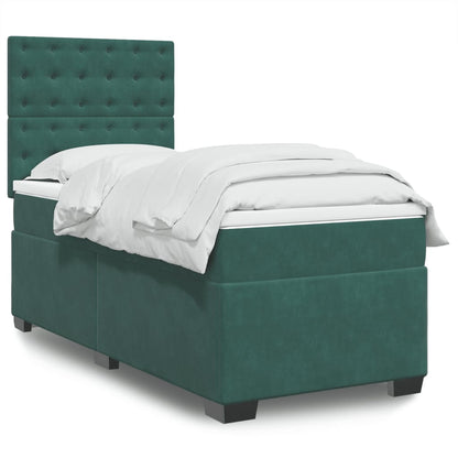 Cama Box Spring Con Colchón Terciopelo