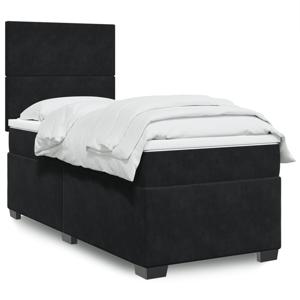 Cama Box Spring Con Colchón Terciopelo
