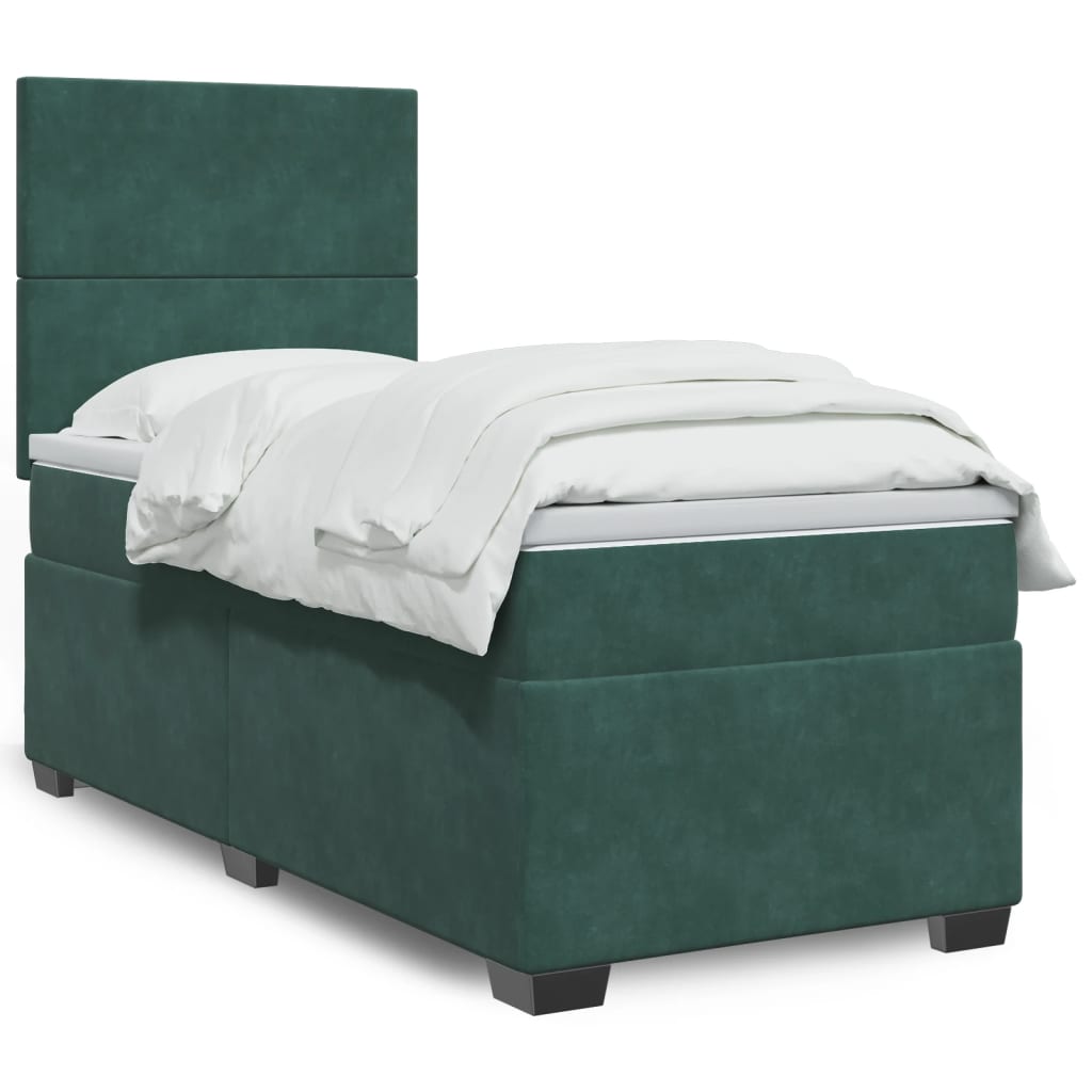 Cama Box Spring Con Colchón Terciopelo