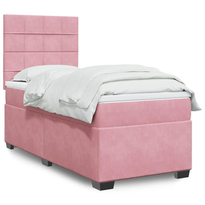 Cama Box Spring Con Colchón Terciopelo