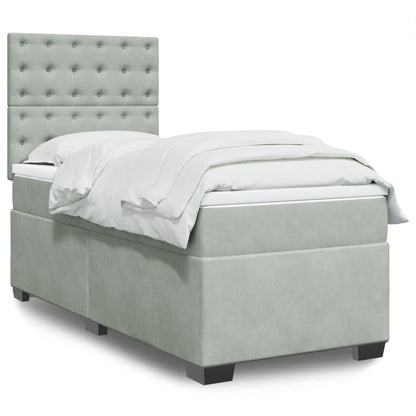 Cama Box Spring Con Colchón Terciopelo