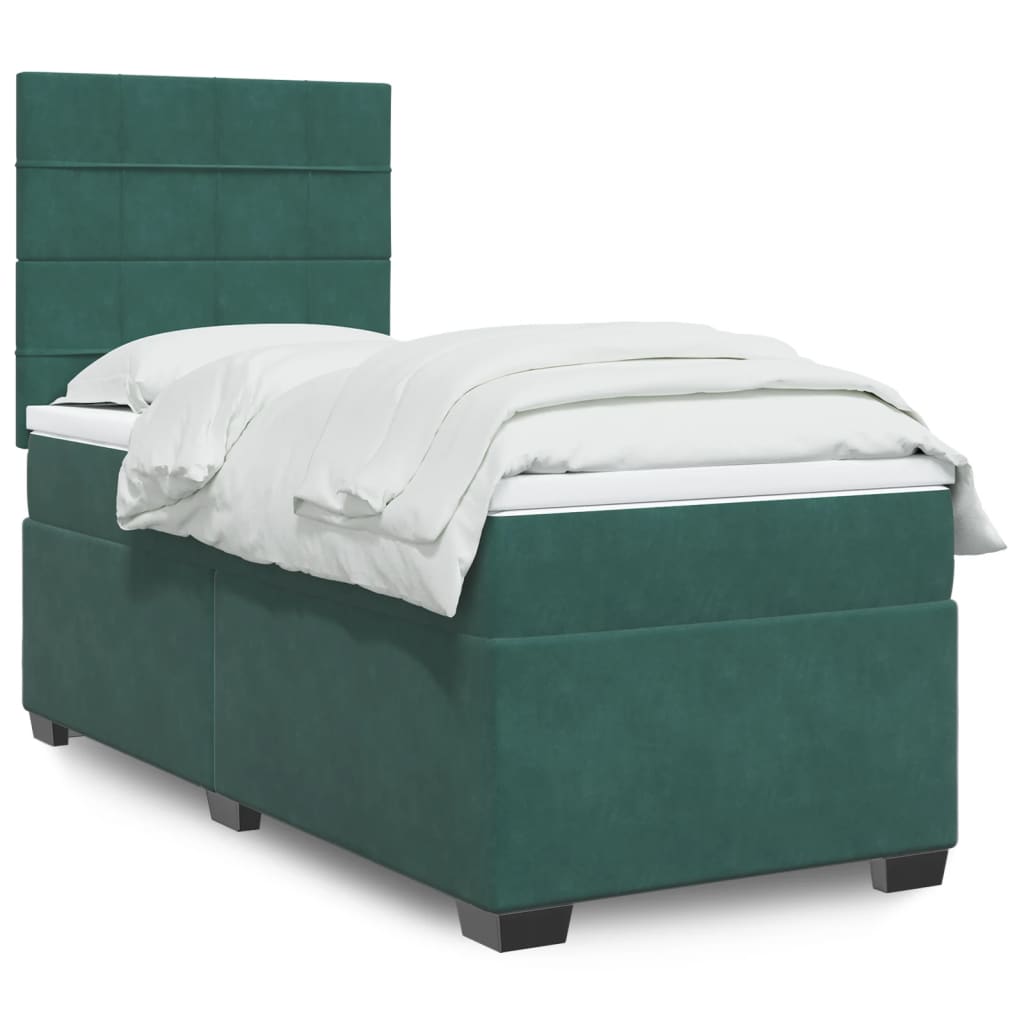 Cama Box Spring Con Colchón Terciopelo