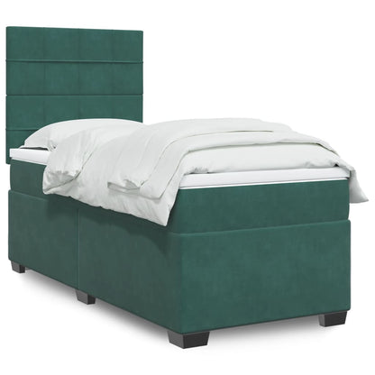 Cama Box Spring Con Colchón Terciopelo