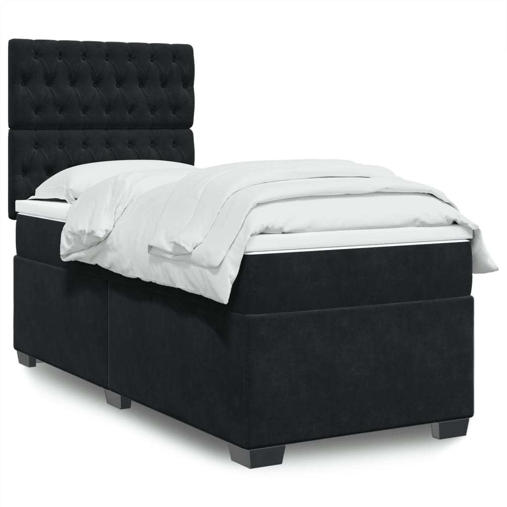 Cama Box Spring Con Colchón Terciopelo
