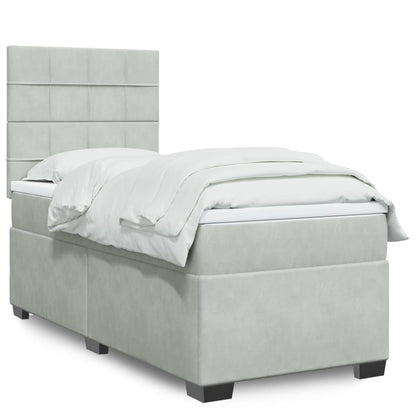 Cama Box Spring Con Colchón Terciopelo