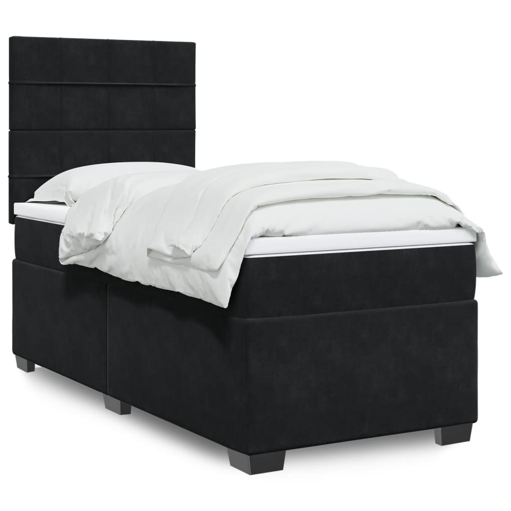 Cama Box Spring Con Colchón Terciopelo
