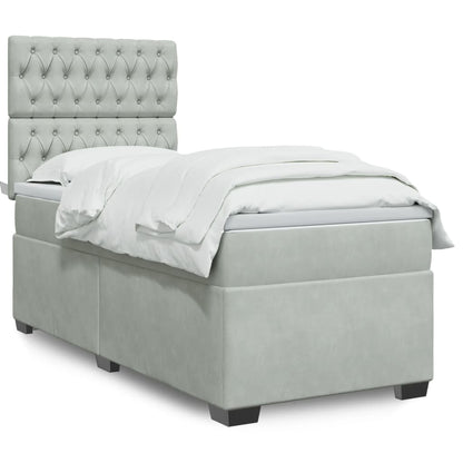 Cama Box Spring Con Colchón Terciopelo